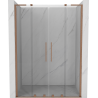 Mexen Velar L Duo posuvné sprchové dvere 140 cm, priehľadné, brúsená meď - 871-140-003-02-65