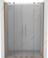 Mexen Velar L Duo posuvné sprchové dvere 140 cm, priehľadné, brúsená meď - 871-140-003-02-65