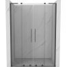 Mexen Velar L Duo sprchové dvere posuvné 140 cm, transparentné, brúsená zbraňová šedá - 871-140-003-02-66