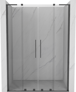 Mexen Velar L Duo sprchové dvere posuvné 140 cm, transparentné, brúsená zbraňová šedá - 871-140-003-02-66
