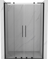 Mexen Velar L Duo sprchové dvere posuvné 160 cm, transparentné, čierne - 871-160-003-02-70