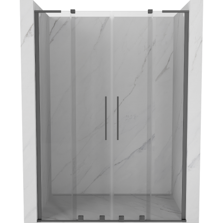 Mexen Velar L Duo sprchové dvere posuvné 140 cm, transparentné, gun metal - 871-140-003-02-95
