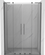 Mexen Velar L Duo posuvné sprchové dvere 150 cm, transparentné, gun metal - 871-150-003-02-95