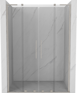 Mexen Velar L Duo sprchové dvere posuvné 140 cm, transparentné, brúsený nikel - 871-140-003-02-97