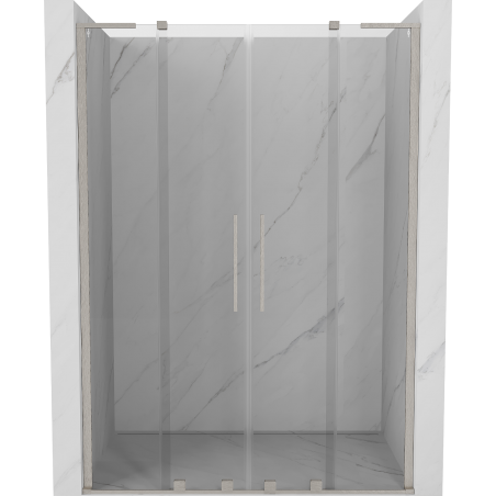 Mexen Velar L Duo sprchové dvere posuvné 150 cm, transparentné, brúsený nikel - 871-150-003-02-97