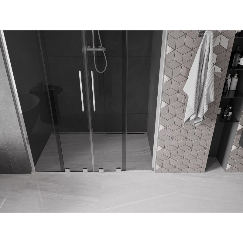 Mexen Velar L Duo posuvné sprchové dvere 150 cm, grafit, chróm - 871-150-003-42-01