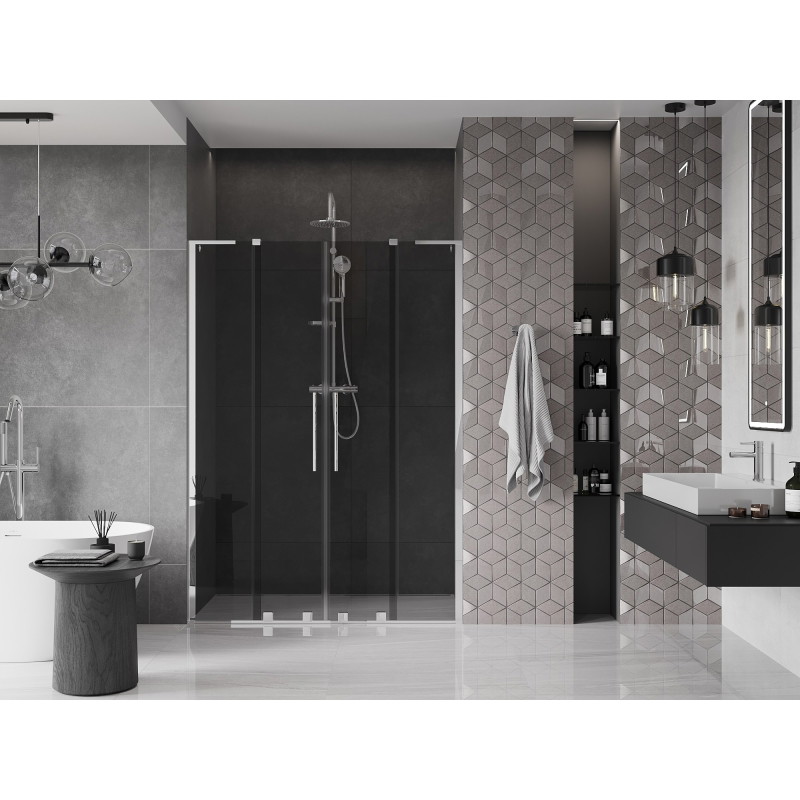 Mexen Velar L Duo posuvné sprchové dvere 150 cm, grafit, chróm - 871-150-003-42-01