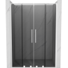 Mexen Velar L Duo sprchové dvere posuvné 140 cm, grafitové, biele - 871-140-003-42-20