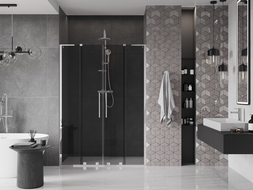 Mexen Velar L Duo posuvné sprchové dvere 160 cm, grafit, chróm - 871-160-003-42-01