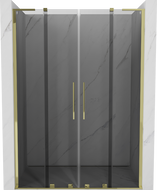 Mexen Velar L Duo posuvné sprchové dvere 150 cm, grafitové, zlaté - 871-150-003-42-50