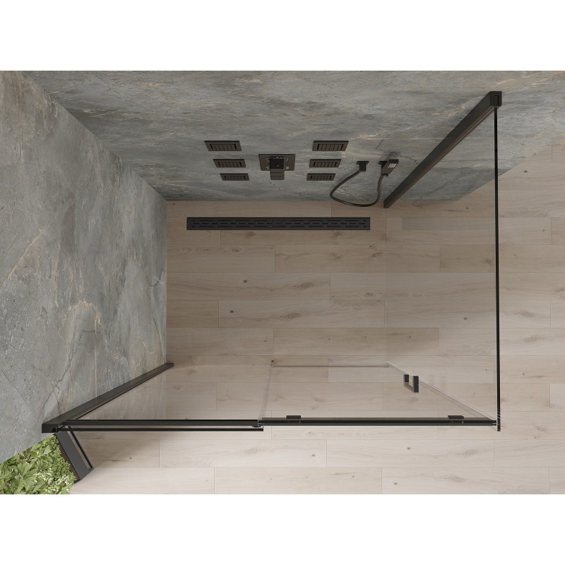 Mexen Omega posuvné sprchové kabínky 100 x 80 cm, transparentná, čierna - 825-100-080-70-00