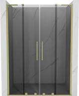 Mexen Velar L Duo sprchové dvere posuvné 140 cm, grafit, zlaté brúsené - 871-140-003-42-55