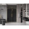 Mexen Velar L Duo posuvné sprchové dvere 140 cm, grafitové, zlaté kartáčované - 871-140-003-42-55
