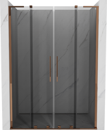 Mexen Velar L Duo sprchové dvere posuvné 150 cm, grafitové, ružové zlato - 871-150-003-42-60