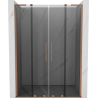 Mexen Velar L Duo sprchové dvere posuvné 140 cm, grafitové, brúsená meď - 871-140-003-42-65