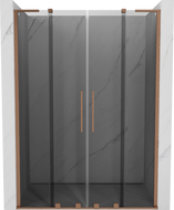 Mexen Velar L Duo sprchové dvere posuvné 140 cm, grafitové, brúsená meď - 871-140-003-42-65