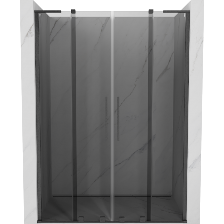 Mexen Velar L Duo posuvné sprchové dvere 140 cm, grafit, brúsený gun gray - 871-140-003-42-66