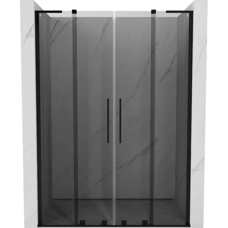 Mexen Velar L Duo sprchové dvere posuvné 140 cm, grafit, čierne - 871-140-003-42-70