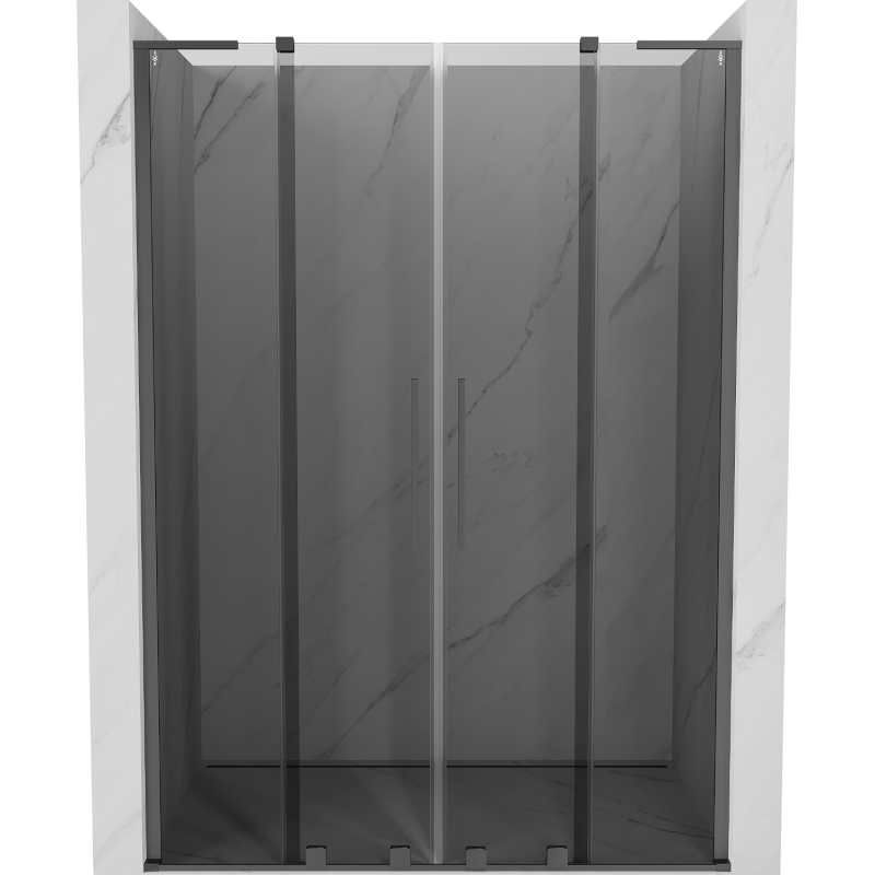 Mexen Velar L Duo posuvné sprchové dvere 140 cm, grafit, gun metal - 871-140-003-42-95