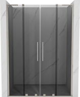 Mexen Velar L Duo sprchové dvere posuvné 150 cm, grafit, brúsený nikel - 871-150-003-42-97