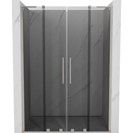 Mexen Velar L Duo sprchové dveře posuvné 160 cm, grafit, brúsený nikel - 871-160-003-42-97