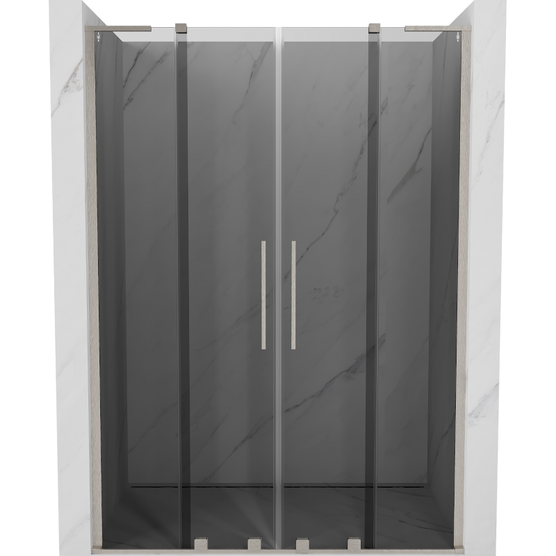 Mexen Velar L Duo sprchové dvere posuvné 140 cm, grafit, brúsený nikel - 871-140-003-42-97