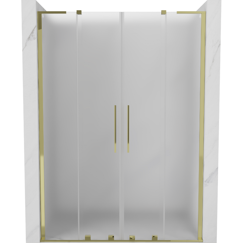 Mexen Velar L Duo posuvné sprchové dvere 150 cm, matné, zlaté - 871-150-003-32-50