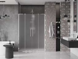 Mexen Velar L Duo sprchové dvere posuvné 140 cm, matné, chróm - 871-140-003-32-01