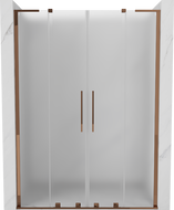 Mexen Velar L Duo posuvné sprchové dvere 140 cm, mrazené, ružové zlato - 871-140-003-32-60