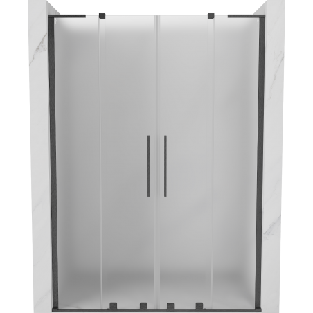 Mexen Velar L Duo posuvné sprchové dvere 160 cm, mrazené, gun gray kartáčované - 871-160-003-32-66