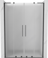 Mexen Velar L Duo posuvné sprchové dvere 160 cm, mrazené, gun gray kartáčované - 871-160-003-32-66