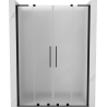 Mexen Velar L Duo posuvné sprchové dvere 140 cm, mrazivé, čierne - 871-140-003-32-70