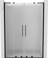 Mexen Velar L Duo sprchové dvere posuvné 140 cm, mrazené, čierne - 871-140-003-32-70
