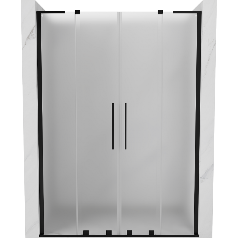 Mexen Velar L Duo posuvné sprchové dvere 160 cm, mrazivý, čierny - 871-160-003-32-70