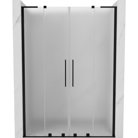 Mexen Velar L Duo sprchové dvere posuvné 150 cm, matné, čierne - 871-150-003-32-70