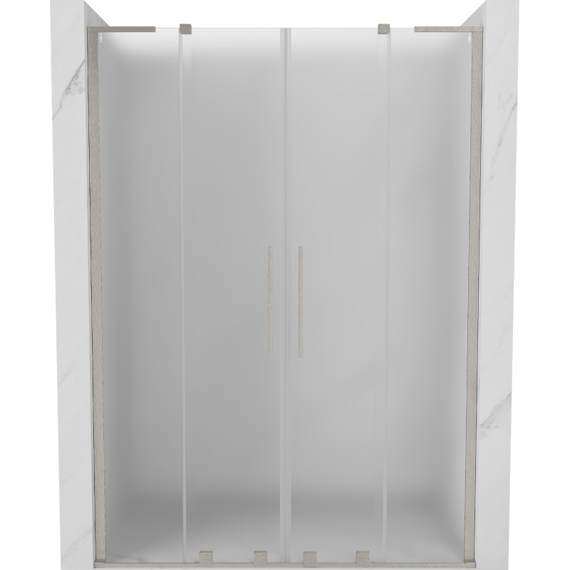 Mexen Velar L Duo posuvné sprchové dvere 150 cm, matné, brúsený nikel - 871-150-003-32-97