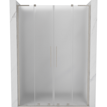 Mexen Velar L Duo posuvné sprchové dvere 150 cm, mráz, brúsený nikel - 871-150-003-32-97