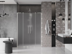 Mexen Velar L Duo sprchové dvere posuvné 160 cm, matné, brúsený nikel - 871-160-003-32-97