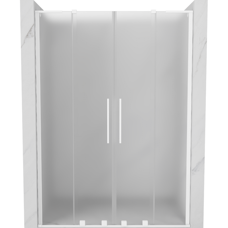 Mexen Velar L Duo posuvné sprchové dvere 140 cm, matné, biele - 871-140-003-32-20
