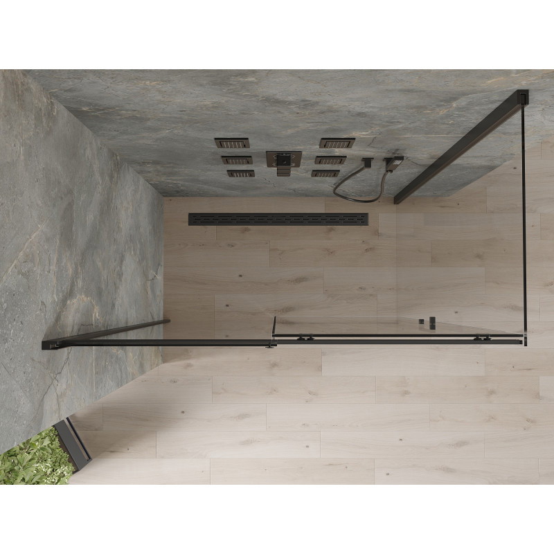 Mexen Omega posuvná sprchová kabína 130 x 70 cm, priehľadná, čierna - 825-130-070-70-00