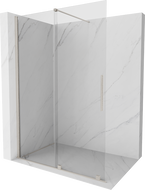 Mexen Velar zasúvacia sprchová stena Walk-in 130 x 200 cm, priehľadná 8 mm, brúsený nikel - 871-130-000-03-97