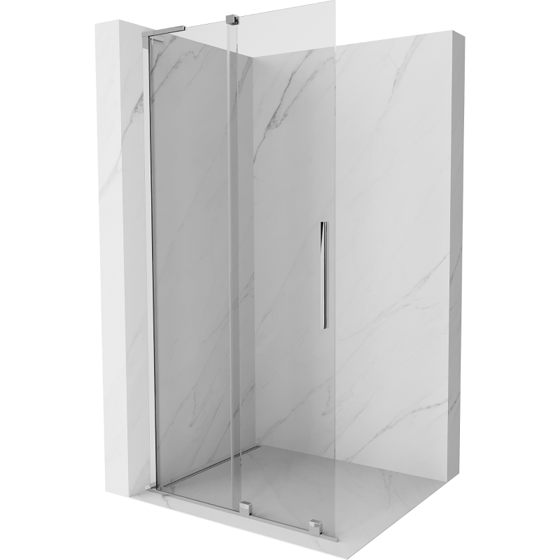 Mexen Velar L posuvná sprchová stena Walk-in 100 x 200 cm, priehľadná 8 mm, chróm - 871-100-003-03-01
