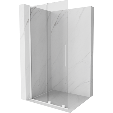 Mexen Velar L sprchová stena zasúvacia Walk-in 100 x 200 cm, transparentná 8 mm, biela - 871-100-003-03-20