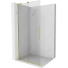 Mexen Velar L posuvná sprchová stena Walk-in 90 x 200 cm, transparentná 8 mm, zlatá brúsená - 871-090-003-03-55