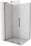 Mexen Velar L posuvná sprchová stena Walk-in 110 x 200 cm, transparentná 8 mm, ružové zlato - 871-110-003-03-60
