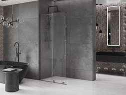 Mexen Velar L posuvná sprchová stena Walk-in 120 x 200 cm, transparentná 8 mm, brúsená zbraňovo šedá - 871-120-003-03-66