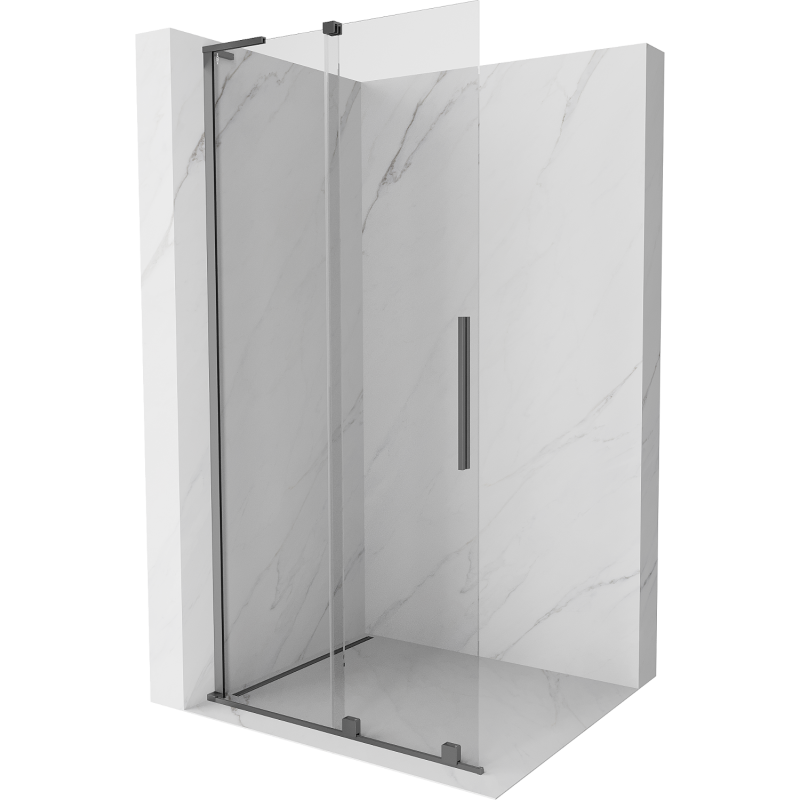 Mexen Velar L Sprchová stena posuvná Walk-in 110 x 200 cm, transparentná 8 mm, gun metal - 871-110-003-03-95