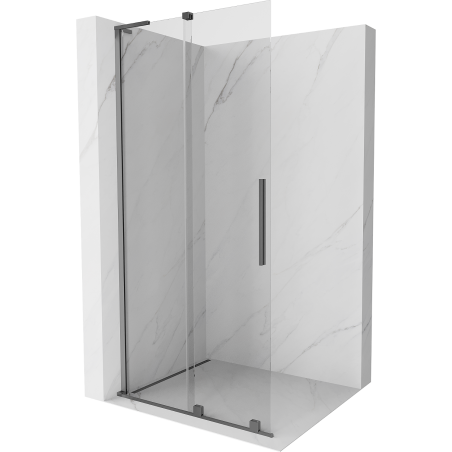 Mexen Velar L Sprchová stena posuvná Walk-in 110 x 200 cm, transparentná 8 mm, gun metal - 871-110-003-03-95