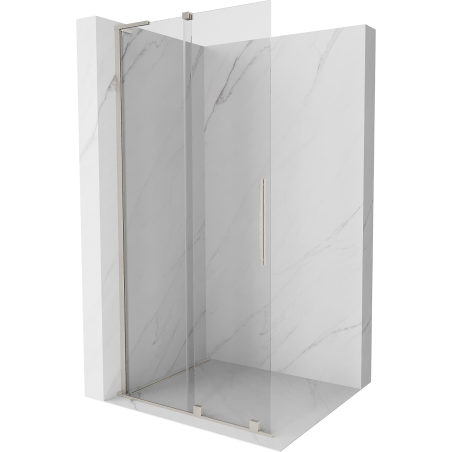 Mexen Velar L sprchová stena posuvná Walk-in 110 x 200 cm, transparentná 8 mm, brúsený nikel - 871-110-003-03-97