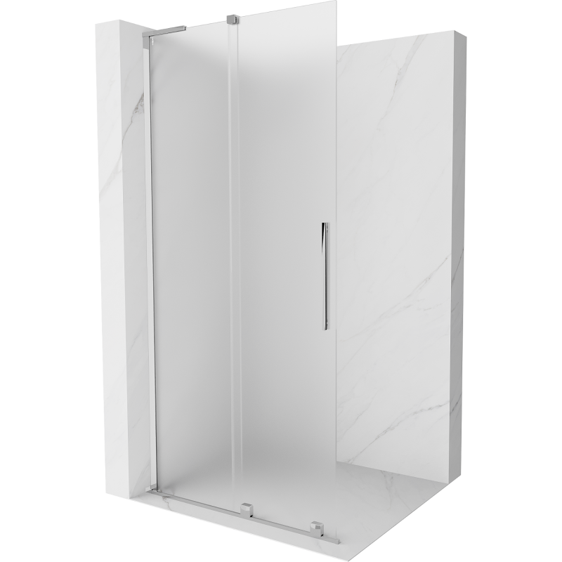 Mexen Velar L posuvná sprchová stena Walk-in 100 x 200 cm, námraza 8 mm, chróm - 871-100-003-33-01